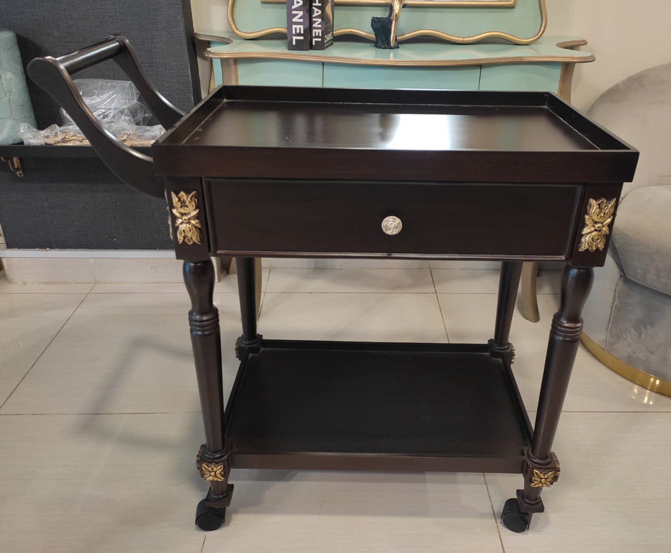 Serving Trolley with Drawer-SoUnique.PK